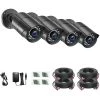 Wired 1080p Black Outdoor Bullet TVI Security Camera Compatible for TVI DVRs (4-Pack) by ZOSI