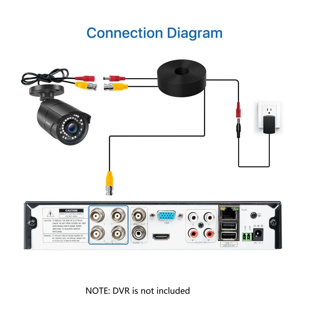Wired 1080p Black Outdoor Bullet TVI Security Camera Compatible for TVI DVRs (4-Pack) by ZOSI 10 Wired 1080p Black Outdoor Bullet TVI Security Camera Compatible for TVI DVRs (4-Pack) by ZOSI - Image 8