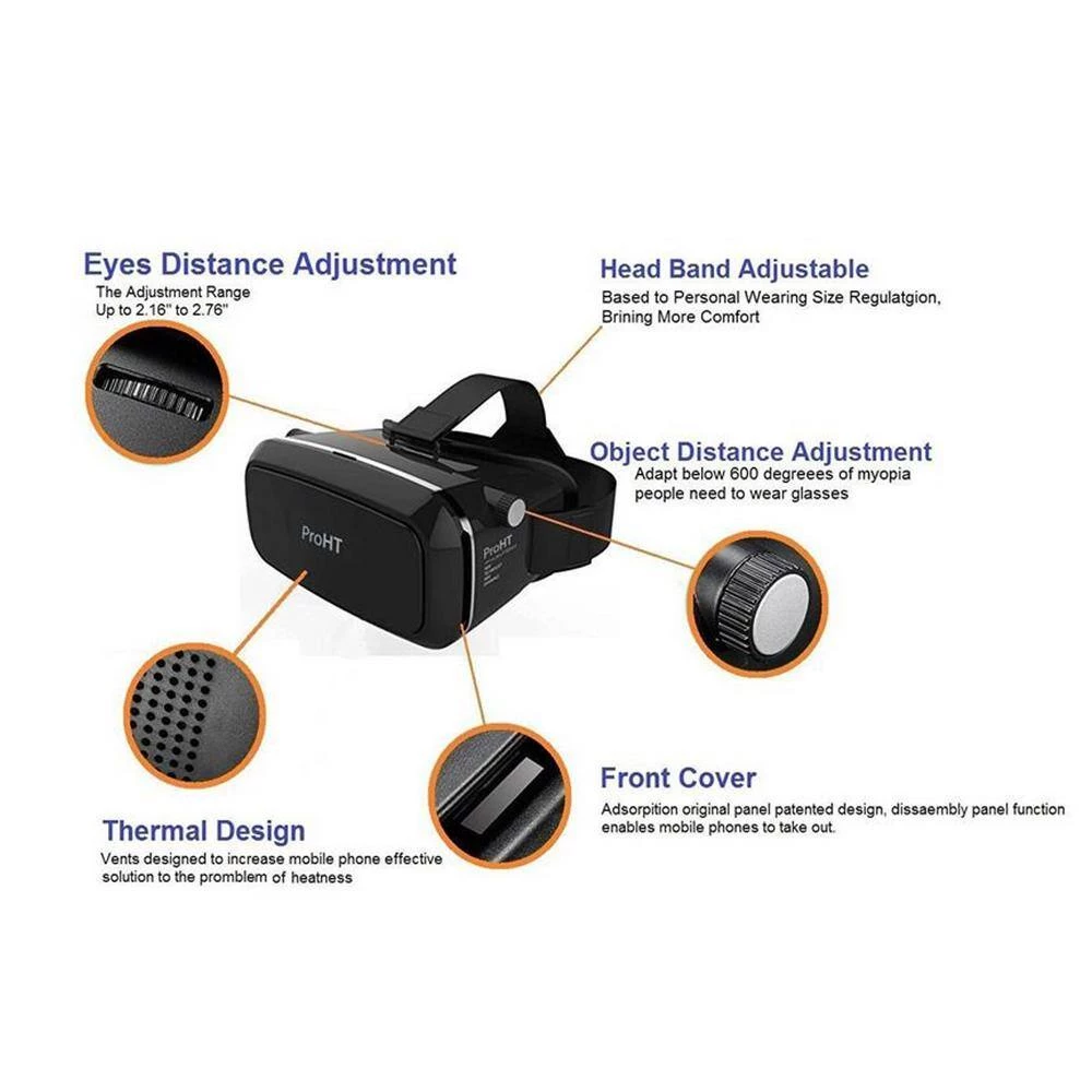 360 Degree VR Headset for Android and iOS in Black by ProHT 8 360 Degree VR Headset for Android and iOS in Black by ProHT - Image 6