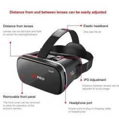 360 Degree VR PRO Headset for Android and iOS in Red by ProHT -ProHT Sales Store black proht tablets accessories 88206 1f 1000