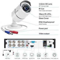 H.265+ 8-Channel 5MP-Lite 2TB Hard Drive DVR Security Camera System with 8X 1080p Wired Bullet Cameras by ZOSI -ProHT Sales Store black white zosi smart security camera systems 8fn 261w8 20 us 1d 1000