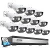 16-Channel 8MP PoE 4TB NVR Security Camera System with 12 Wired 8MP Spotlight IP Cameras, 2-Way Audio, Human Detection by ZOSI -ProHT Sales Store black white zosi wired security camera systems 16dk 1828w12 40 us 64 1000
