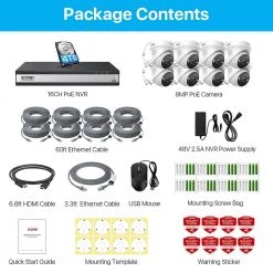 4K Ultra HD 16-Channel 8MP POE 4TB NVR Security Camera System with 8 Wired Spotlight Cameras, 2-Way Audio by ZOSI 22 4K Ultra HD 16-Channel 8MP POE 4TB NVR Security Camera System with 8 Wired Spotlight Cameras, 2-Way Audio by ZOSI -ProHT Sales Store black white zosi wired security camera systems 16dk 2258w8 40 us fa 1000