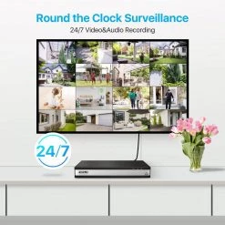 4K 16-Channel PoE 4TB NVR Security Camera System with 12X 5MP Wired Spotlight Cameras, Color Night Vision, 2-Way Audio by ZOSI -ProHT Sales Store black white zosi wired security camera systems 16sk 1825aw12 40 us a2 1f 1000