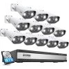 4K 16-Channel PoE 4TB NVR Security Camera System with 12X 5MP Wired Spotlight Cameras, Color Night Vision, 2-Way Audio by ZOSI -ProHT Sales Store black white zosi wired security camera systems 16sk 1825aw12 40 us a2 64 1000