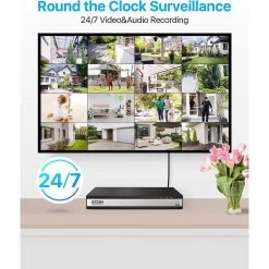 4K 16-Channel PoE 4TB NVR Security Camera System with 16X 5MP Wired Spotlight Cameras, Color Night Vision, 2-Way Audio by ZOSI -ProHT Sales Store black white zosi wired security camera systems 16sk 1825aw16 40 us a2 1d 1000