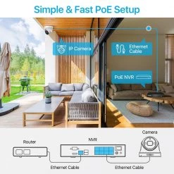 4K UHD 8-Channel 2TB PoE NVR Security Camera System with 4 8MP Wired Spotlight Cameras, Color Night Vision, 2-Way Audio by ZOSI -ProHT Sales Store black white zosi wired security camera systems 8dn 2258w4 20 us 1f 1000