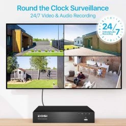 4K UHD 8-Channel 2TB PoE NVR Security Camera System with 4 8MP Wired Spotlight Cameras, Color Night Vision, 2-Way Audio by ZOSI -ProHT Sales Store black white zosi wired security camera systems 8dn 2258w4 20 us 44 1000