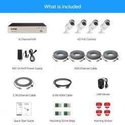 8-Channel 5MP 1TB POE NVR Security Camera Surveillance System with 4 Wired Bullet Cameras by ZOSI 20 8-Channel 5MP 1TB POE NVR Security Camera Surveillance System with 4 Wired Bullet Cameras by ZOSI -ProHT Sales Store black white zosi wired security camera systems 8en 2615w4s 20s 44 1000