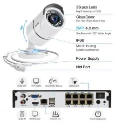 8-Channel 5MP 1TB POE NVR Security Camera Surveillance System with 4 Wired Bullet Cameras by ZOSI 19 8-Channel 5MP 1TB POE NVR Security Camera Surveillance System with 4 Wired Bullet Cameras by ZOSI -ProHT Sales Store black white zosi wired security camera systems 8en 2615w4s 20s 4f 1000