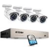 8-Channel 5MP 1TB POE NVR Security Camera Surveillance System with 4 Wired Bullet Cameras by ZOSI -ProHT Sales Store black white zosi wired security camera systems 8en 2615w4s 20s 64 1000