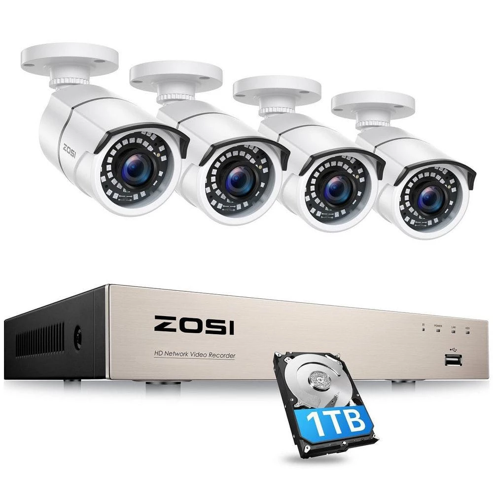 8-Channel 5MP 1TB POE NVR Security Camera Surveillance System with 4 Wired Bullet Cameras by ZOSI 3 8-Channel 5MP 1TB POE NVR Security Camera Surveillance System with 4 Wired Bullet Cameras by ZOSI