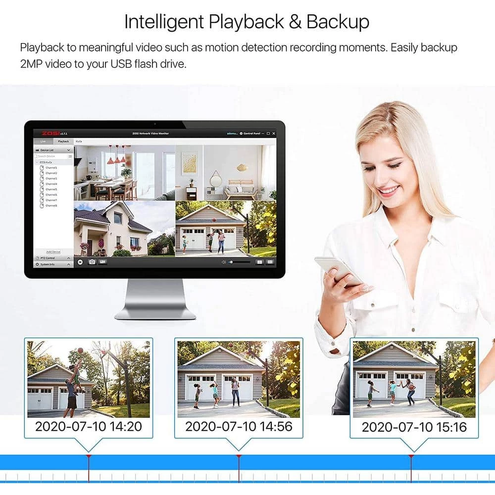 8-Channel 5MP 1TB POE NVR Security Camera Surveillance System with 4 Wired Bullet Cameras by ZOSI 6 8-Channel 5MP 1TB POE NVR Security Camera Surveillance System with 4 Wired Bullet Cameras by ZOSI - Image 4