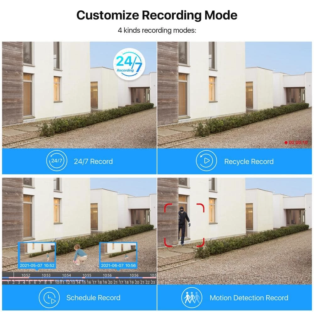 8-Channel 5MP 2TB POE NVR Security Camera System with 8 Wired Bullet Outdoor Camera, 120 ft. Night Vision by ZOSI 7 8-Channel 5MP 2TB POE NVR Security Camera System with 8 Wired Bullet Outdoor Camera, 120 ft. Night Vision by ZOSI - Image 5