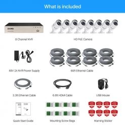 8-Channel 5MP 2TB POE NVR Security Camera System with 8 Wired Bullet Outdoor Camera, 120 ft. Night Vision by ZOSI 27 8-Channel 5MP 2TB POE NVR Security Camera System with 8 Wired Bullet Outdoor Camera, 120 ft. Night Vision by ZOSI -ProHT Sales Store black white zosi wired security camera systems 8en 2615w8s 20 a1 d4 1000