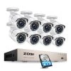 8-Channel 5MP 2TB POE NVR Security Camera System with 8 Wired Bullet Camera by ZOSI