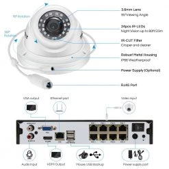 8-Channel 5Mp PoE 1TB Hard Drive NVR Security Camera System with 5Mp 4-Wired Dome Cameras by ZOSI -ProHT Sales Store black white zosi wired security camera systems 8en 4285w4 10 us 4f 1000