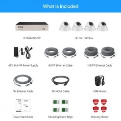 8-Channel 5Mp PoE 1TB Hard Drive NVR Security Camera System with 5Mp 4-Wired Dome Cameras by ZOSI -ProHT Sales Store black white zosi wired security camera systems 8en 4285w4 10 us fa 1000