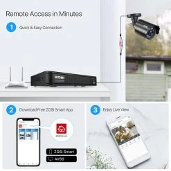 H.265+ 8-Channel 5MP-LITE DVR 1TB Hard Drive Security Camera System with 4 1080p Wired Bullet Cameras, Remote Access by ZOSI -ProHT Sales Store black white zosi wired security camera systems 8vm 211b4s 10 fa 1000