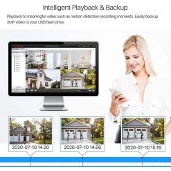 8 Channel 5MP-Lite 1TB DVR Outdoor/Indoor Security Camera System with 4 1080p Wired Bullet Cameras by ZOSI -ProHT Sales Store black white zosi wired security camera systems 8vm 261w4s 10 us a0 1000