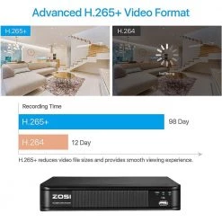 8 Channel 5MP-Lite 1TB DVR Outdoor/Indoor Security Camera System with 8 1080p Wired Bullet Cameras by ZOSI -ProHT Sales Store black white zosi wired security camera systems 8vm 261w8s 10 us 66 1000