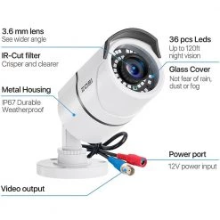 8 Channel 5MP-Lite 1TB DVR Outdoor/Indoor Security Camera System with 8 1080p Wired Bullet Cameras by ZOSI -ProHT Sales Store black white zosi wired security camera systems 8vm 261w8s 10 us c3 1000