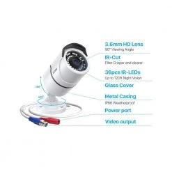 8 Channel 5MP-Lite 2TB DVR Outdoor/Indoor Security Camera System with 8 1080p Wired Bullet Cameras by ZOSI -ProHT Sales Store black white zosi wired security camera systems 8vm 261w8s 20 us 66 1000