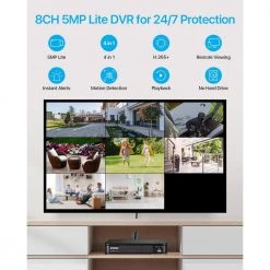 8 Channel 5MP-Lite 2TB DVR Outdoor/Indoor Security Camera System with 8 1080p Wired Bullet Cameras by ZOSI -ProHT Sales Store black white zosi wired security camera systems 8vm 261w8s 20 us a0 1000