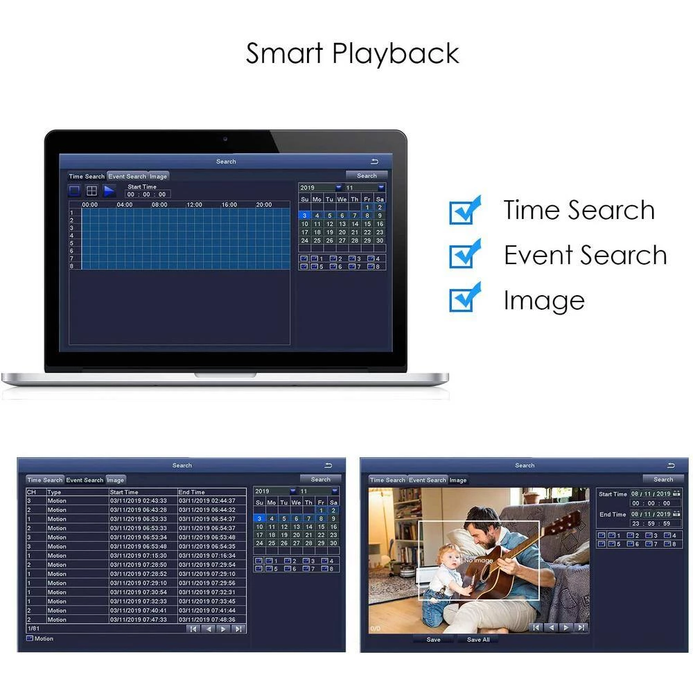 8-Channel 5MP-Lite 1TB Hard Drive DVR Security Camera System with 1080p Wired Dome Cameras +1080p Wired Bullet Cameras by ZOSI 7 8-Channel 5MP-Lite 1TB Hard Drive DVR Security Camera System with 1080p Wired Dome Cameras +1080p Wired Bullet Cameras by ZOSI - Image 5