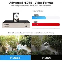 8-Channel 5MP-Lite 1TB Hard Drive DVR Security Camera System with 1080p Wired Dome Cameras +1080p Wired Bullet Cameras by ZOSI 19 8-Channel 5MP-Lite 1TB Hard Drive DVR Security Camera System with 1080p Wired Dome Cameras +1080p Wired Bullet Cameras by ZOSI -ProHT Sales Store black white zosi wired security camera systems 8vn 106x418b4s 10 us 66 1000