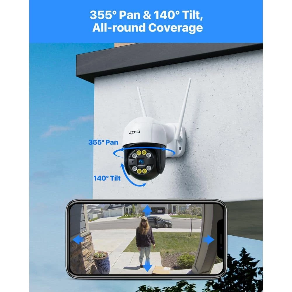 8-Channel 3MP 2K 1TB Hard Drive NVR Security Camera System with 4 Wireless Pan&Tilt Surveillance Cameras by ZOSI 4 8-Channel 3MP 2K 1TB Hard Drive NVR Security Camera System with 4 Wireless Pan&Tilt Surveillance Cameras by ZOSI - Image 2