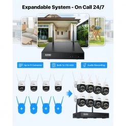 8-Channel 3MP 2K 1TB Hard Drive NVR Security Camera System with 4 Wireless Pan&Tilt Surveillance Cameras by ZOSI 19 8-Channel 3MP 2K 1TB Hard Drive NVR Security Camera System with 4 Wireless Pan&Tilt Surveillance Cameras by ZOSI -ProHT Sales Store black white zosi wireless security camera systems 8ap 2893w4 10 us a2 44 1000