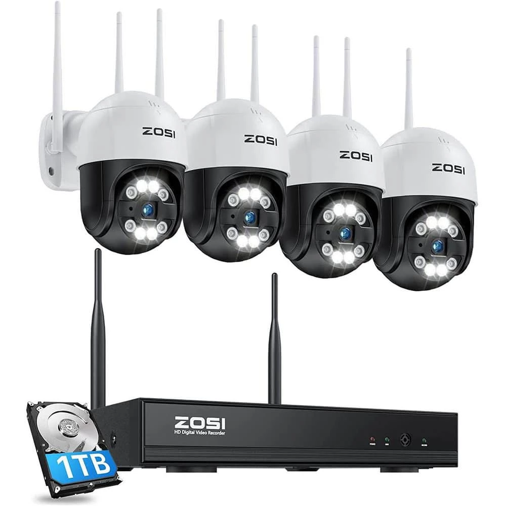 8-Channel 3MP 2K 1TB Hard Drive NVR Security Camera System with 4 Wireless Pan&Tilt Surveillance Cameras by ZOSI 3 8-Channel 3MP 2K 1TB Hard Drive NVR Security Camera System with 4 Wireless Pan&Tilt Surveillance Cameras by ZOSI