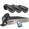 8-Channel 1080p DVR 1TB Hard Drive Security Camera System with 4 Wired Cameras by ZOSI -ProHT Sales Store black zosi smart security camera systems 8fn 106b4 10 us 64 1000