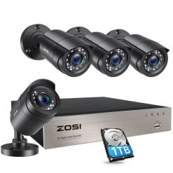 8-Channel 1080p DVR 1TB Hard Drive Security Camera System with 4 Wired Cameras by ZOSI
