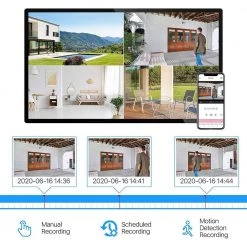 16-Channel 5MP-Lite 2TB DVR Security Camera System with 12 1080P Outdoor Wired Bullet Cameras by ZOSI -ProHT Sales Store black zosi wired security camera systems 16ck 211b12s 20 us a0 1000