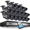 16-Channel 5MP-Lite 4TB DVR Security Camera System with 16 1080P Outdoor Wired Bullet Cameras by ZOSI -ProHT Sales Store black zosi wired security camera systems 16ck 211b16s 40 us 64 1000