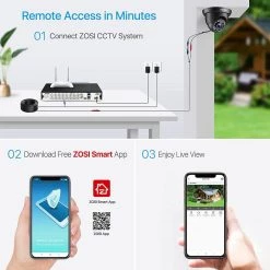 16-Channel 1080p 4TB DVR Security Camera System with 16 Wired Dome Cameras, 80 ft. Night Vision by ZOSI -ProHT Sales Store black zosi wired security camera systems 16ck 418b16s 40 us 4f 1000