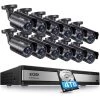 16-Channel 5MP-Lite 4TB DVR Security Camera System with 12X 1080p Wired Bullet Cameras, Surveillance System by ZOSI 1 16-Channel 5MP-Lite 4TB DVR Security Camera System with 12X 1080p Wired Bullet Cameras, Surveillance System by ZOSI -ProHT Sales Store black zosi wired security camera systems 16jk 211b12s 40 us 64 1000