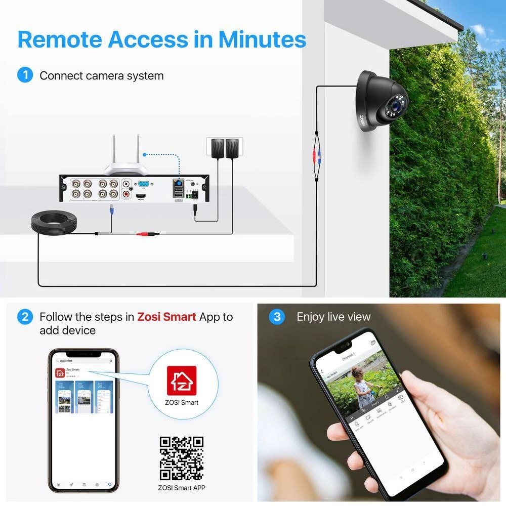 8-Channel 1080p 1TB Hard Drive DVR Security Camera System with 8-Wired Dome Cameras by ZOSI 10 8-Channel 1080p 1TB Hard Drive DVR Security Camera System with 8-Wired Dome Cameras by ZOSI - Image 8