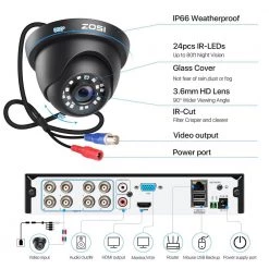 8-Channel 1080p 2TB Hard Drive DVR Security Camera System with 8-Wired Black Dome Cameras by ZOSI -ProHT Sales Store black zosi wired security camera systems 8mn 418b8s 20 4f 1000