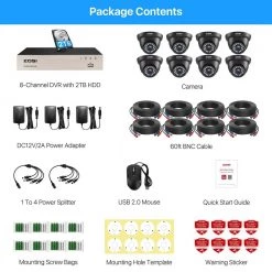 8-Channel 1080p 2TB Hard Drive DVR Security Camera System with 8-Wired Black Dome Cameras by ZOSI -ProHT Sales Store black zosi wired security camera systems 8mn 418b8s 20 fa 1000