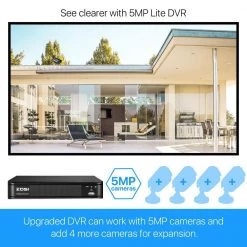 8-Channel 5MP-Lite DVR 2TB Hard Drive Security Camera System with 4 Wired Cameras, 80 ft. Night Vision by ZOSI -ProHT Sales Store black zosi wired security camera systems 8vm 211b4s 20 us fa 1000