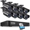 H.265+ 8-Channel 5MP-LITE DVR 1TB Hard Drive Security Camera System with 8 1080p Wired Bullet Cameras, Remote Access by ZOSI 2 H.265+ 8-Channel 5MP-LITE DVR 1TB Hard Drive Security Camera System with 8 1080p Wired Bullet Cameras, Remote Access by ZOSI -ProHT Sales Store black zosi wired security camera systems 8vm 211b8s 10 64 1000