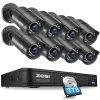 8-Channel 5Mp-Lite 1TB DVR Security Camera System with 8 1080p Outdoor Wired Bullet Cameras by ZOSI
