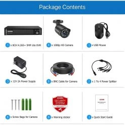 8-Channel 5Mp-Lite 1TB DVR Security Camera System with 8 1080p Outdoor Wired Bullet Cameras by ZOSI -ProHT Sales Store black zosi wired security camera systems 8vm 261b8s 10 us 76 1000