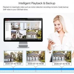 8-Channel 5MP-Lite 2TB DVR Security Camera System with 8 1080p Outdoor Wired Cameras, Surveillance System by ZOSI 15 8-Channel 5MP-Lite 2TB DVR Security Camera System with 8 1080p Outdoor Wired Cameras, Surveillance System by ZOSI -ProHT Sales Store black zosi wired security camera systems 8vm 261b8s 20 us a0 1000