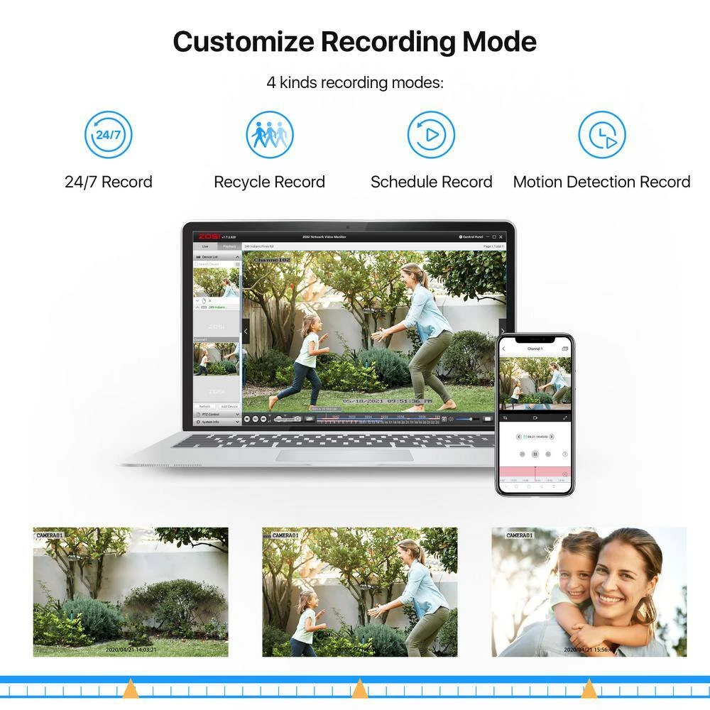 8-Channel 5MP-Lite 2TB DVR Security Camera System with 8 1080p Outdoor Wired Cameras, Surveillance System by ZOSI 9 8-Channel 5MP-Lite 2TB DVR Security Camera System with 8 1080p Outdoor Wired Cameras, Surveillance System by ZOSI - Image 7