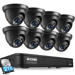 8-Channel 5Mp-Lite 2TB DVR Security Camera System with 8 1080p Outdoor Wired Cameras, Surveillance System by ZOSI
