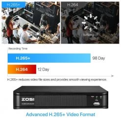 8-Channel 5Mp-Lite 2TB DVR Security Camera System with 8 1080p Outdoor Wired Cameras, Surveillance System by ZOSI -ProHT Sales Store black zosi wired security camera systems 8vm 418b8s 20 us 66 1000